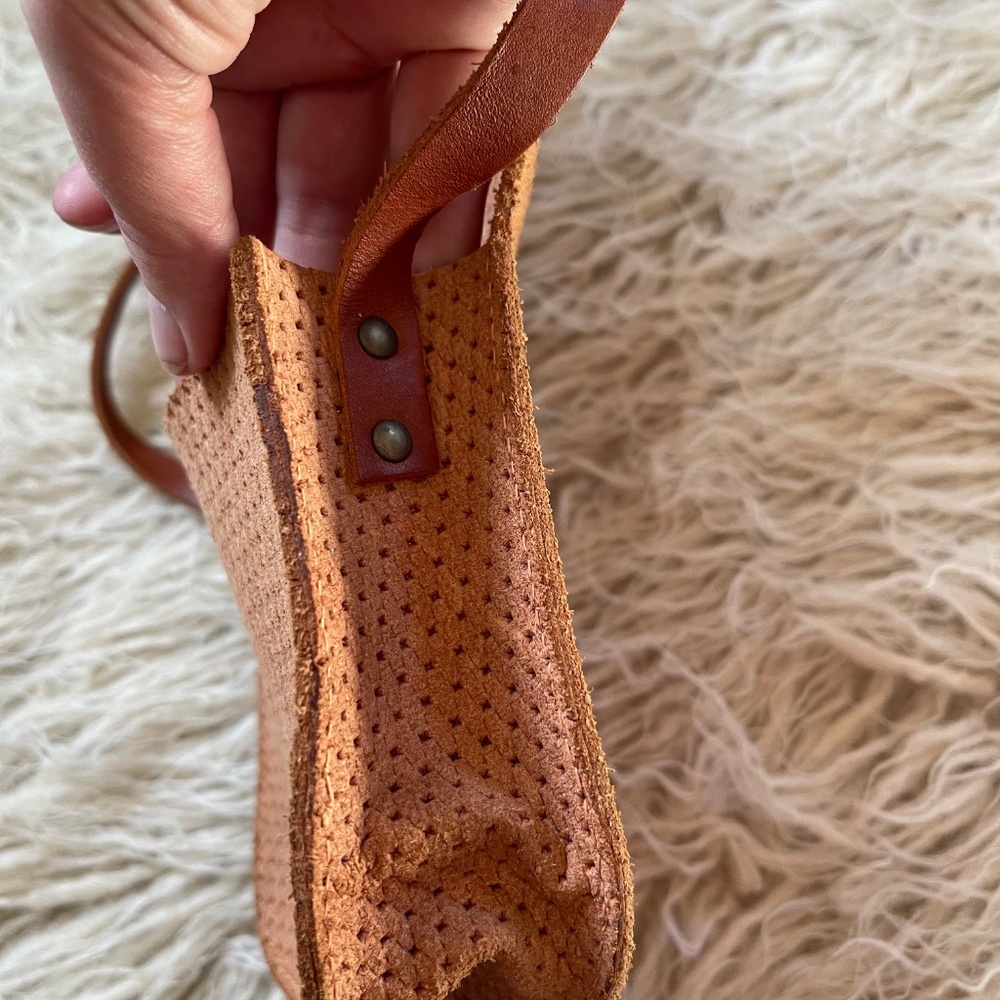 Vintage Leather Suede Saddle Mini Shoulder Bag - Brown Perforated Leather - Picture 8 of 9